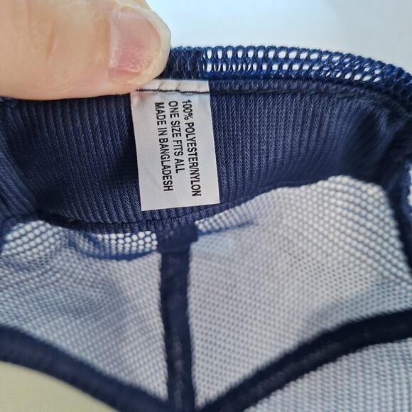 Hooked On Fishing Vintage Trucker Hat - Snapback Mesh - Funny - Navy Blue - Picture 8 of 8